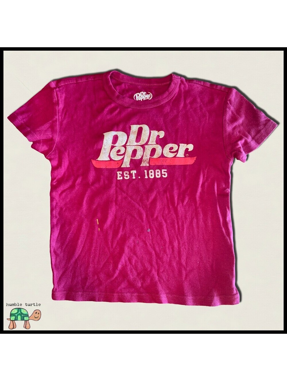 Dr Pepper "Est. 1885" Distressed Logo Graphic Baby Tee | XS | Good Condition